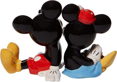 Керамічний набір солонка і перечниця Disney Enesco, Міккі та Мінні Маус, 8,9 см, багатоколірний, сидячі
