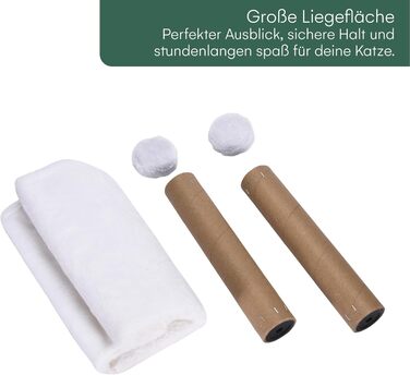 Pfotenolymp® Гамак для котів до 10 кг, настінний, стійкий, екологічний, легкий догляд, для дряпання, заміна підвісу