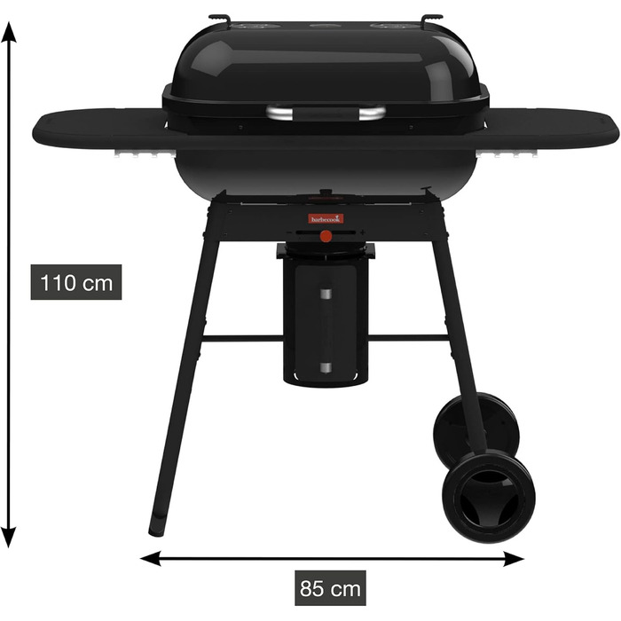 Вугільний гриль Barbecook Loewy 45 Magnus Premium, з вітрозахистом, для 6 осіб, чорний, 43x43x97 см
