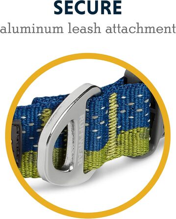 Нашийник для собак RUFFWEAR Crag, світловідбивний, зручний, для щоденного використання, зелений, 51–66 см