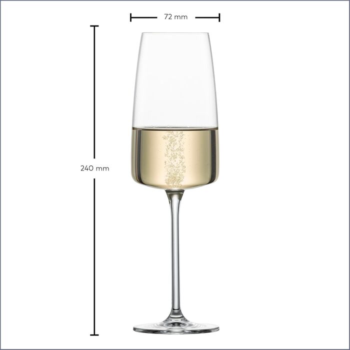 Келихи для ігристого вина Zwiesel Glas Vivid Senses, набір 2 шт., витончені кришталеві келихи з тритану, легкі та міцні, для шампанського, можна мити в посудомийній машині, вироблено в Німеччині
