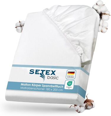 Наматрацник SETEX Molton Köper 180x200 см, 100% бавовна, білий, захист для матраца