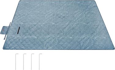 Пікнік-ковдра SONGMICS 300x200 см, водонепроникна, з 4 кілочками, складна, для парку, пляжу, саду, машинне прання, колір хакі з тропічним орнаментом
