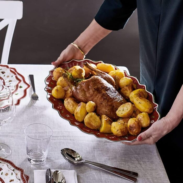 Сервізна овальна тарілка Villeroy & Boch Toy's Delight, преміум порцеляна, червона