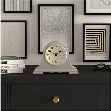 Настільний годинник JONES CLOCKS Speakeasy, класичний дизайн Наполеон, сірий, сучасний стиль для столу, полиці або тумбочки