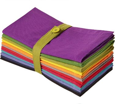 Серветки з бавовни Cotton Craft 100%, 20x20 дюймів, набір різнокольорових, для сервірування столу