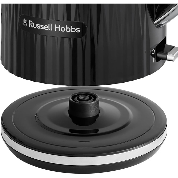 Електрочайник Russell Hobbs Eden 1,7 л, 2400 Вт, білий з нержавіючою вставкою, знімний фільтр від накипу, відкривання кришки кнопкою, індикатор рівня води, підсвічування, BPA-free, модель 27360-70