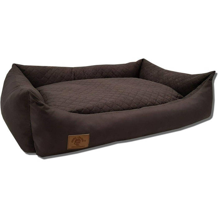 Odolplusz XXL Ліжко для великих собак 100x70 см, коричневе, знімний та праний чохол, двостороння подушка, лежак-диван для собак