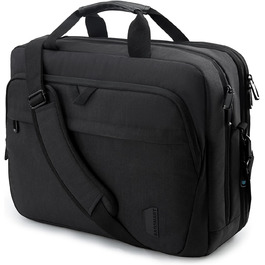 Розширювана сумка для ноутбука 17,3'' BAGSMART, чоловіча і жіноча ділова сумка через плече, офісна, з відсіком для ноутбука, з замком, чорна