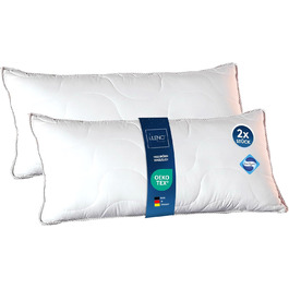 Подушка LILENO HOME 80x80 см, 2 шт — антиалергенна, для сну, придатна для прання до 95°C, антибактеріальна, для алергіків
