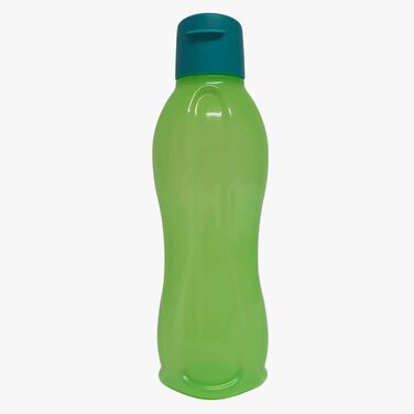 Пляшка для води Tupperware EcoEasy 1 л, неонова зелена/бірюзова, пластикова, з кришкою Flip Top, багаторазова, екологічна, для спорту та подорожей