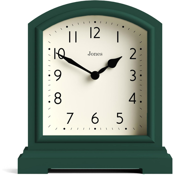 Настільний годинник JONES CLOCKS® Tavern, класичний дизайн, для каміну, спальні, вітальні, офісу, зелений, компактний