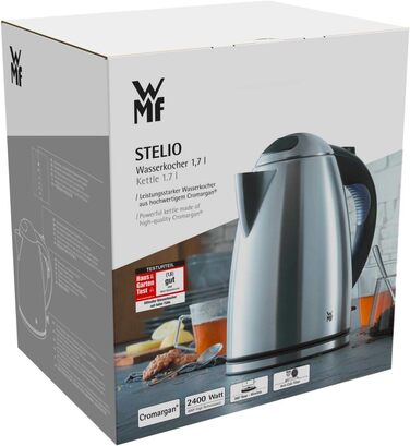 Електрочайник WMF Stelio 1,7 л з нержавіючої сталі, 2400 Вт, із підсвіткою та фільтром від накипу, матовий метал