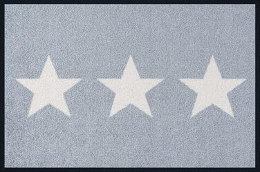 Килимок для підлоги wash+dry Stars сірий 40x60 см, для внутрішнього та зовнішнього використання, праний
