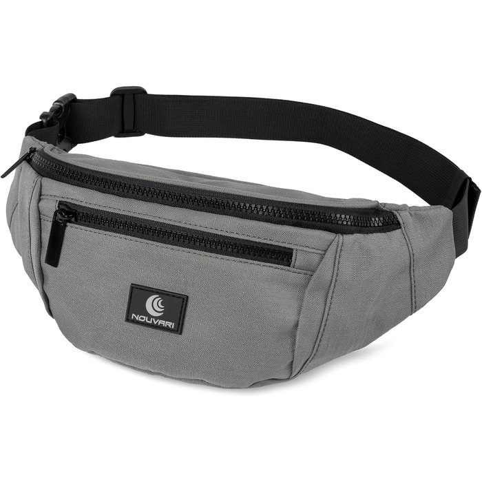 Унісекс поясна сумка для чоловіків і жінок Bauchtasche, водовідштовхувальна гаманцева сумка для фестивалів, кемпінгу, спорту, подорожей і походів, карбон-сірий