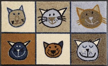 Килимок для підлоги wash+dry Miau Miau 50x75 см, для внутрішнього та зовнішнього використання, машинне прання