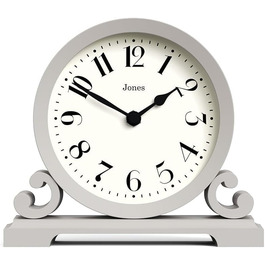 Настільний годинник JONES CLOCKS Saloon, класичний подвійний дизайн, зелений, сучасний стиль для столу, полиці або тумбочки (сірий)