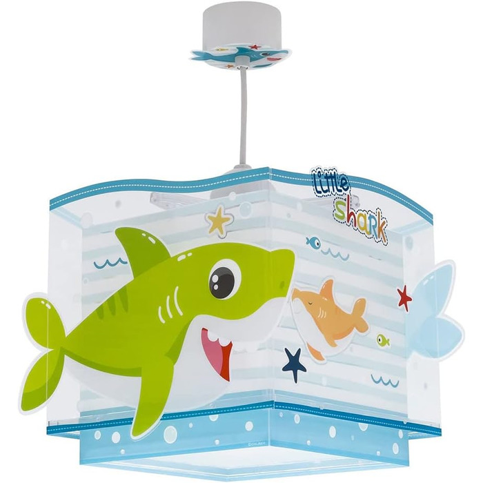 Підвісна дитяча лампа Dalber Little Shark, стельова лампа для дитячої кімнати, E27, дизайн акули, 63472