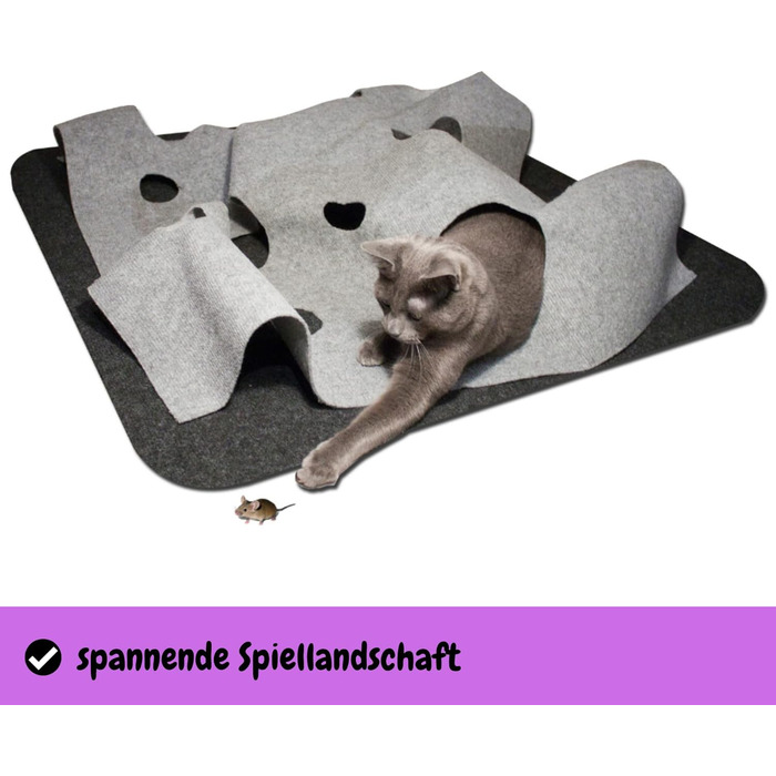 Інтерактивний килим-тунель для котів CatMountain®, іграшка для кошенят та дорослих котів