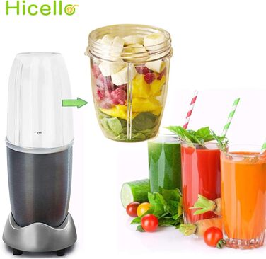 Набір із 2 чашок по 530 мл з запасними кришками для блендера Nutribullet 600W/900W