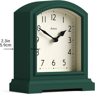 Настільний годинник JONES CLOCKS® Tavern, класичний дизайн, для каміну, спальні, вітальні, офісу, зелений, компактний