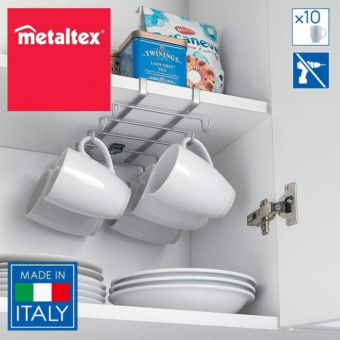 Тримач для чашок Metaltex MyMug, 2 шт., на 10 чашок, політерм, стійкий до іржі та ударів, 14x28x6 см