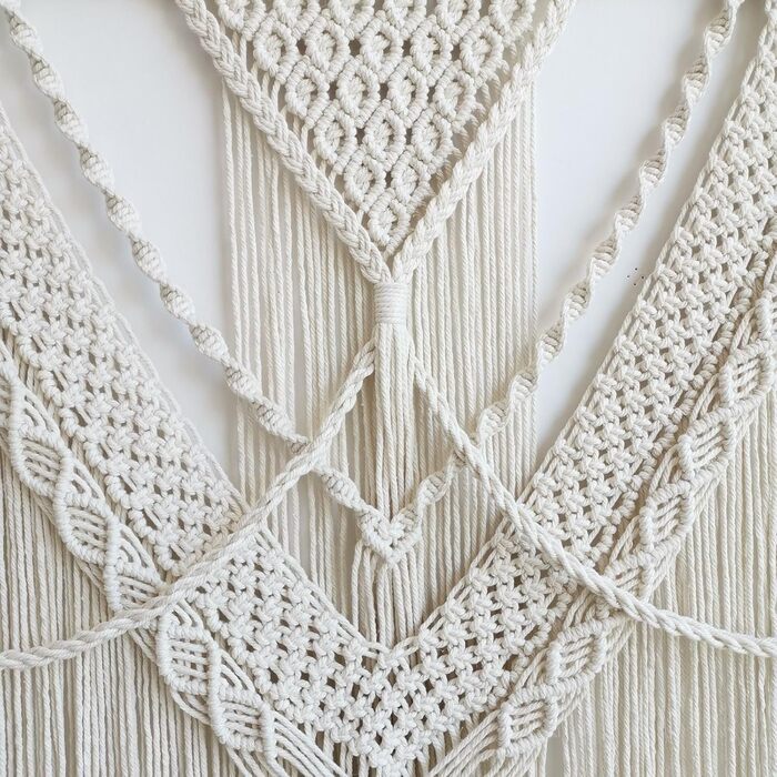 Великий макраме килим на стіну Boho 110x82 см, ручна робота для спальні, балкона, настінний декор, подарунок для жінок