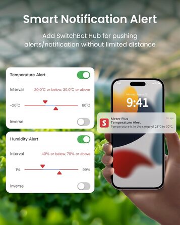 Набір з 3-х розумних термометрів-гігрометрів SwitchBot для дому, Bluetooth сенсор температури та вологості з попередженням і зберіганням даних, для дитячої кімнати, гаража