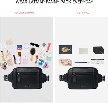 Жіноча бананка 3L Crossbody з екошкіри, водостійка та проти крадіжок, чорна поясна сумка для спорту та міста