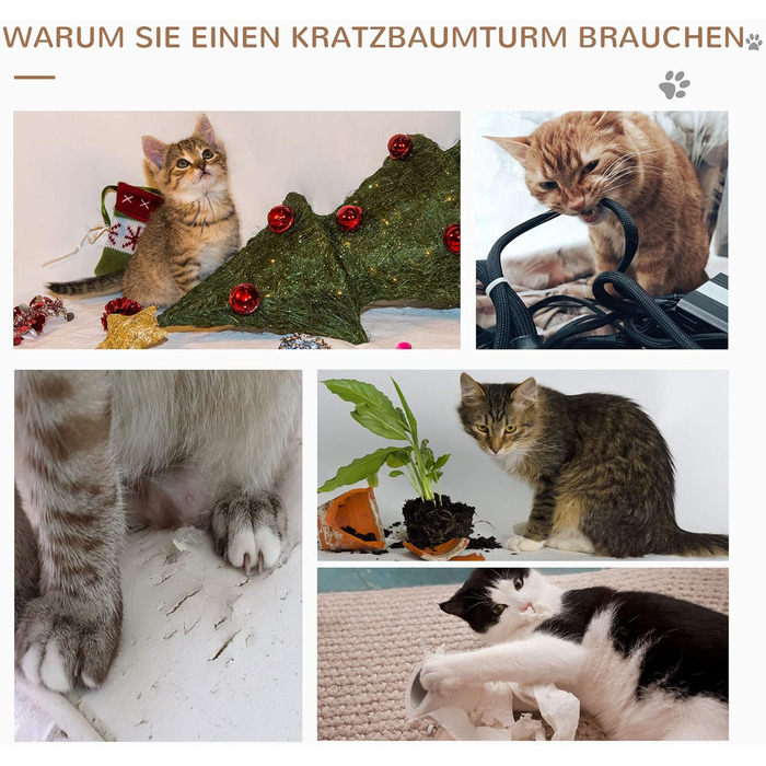 Котячий комплекс PawHut 91 см: кігтеточка, лежак, платформа, для котів до 5 кг, сизаль, лямкова шерсть, світло-коричневий