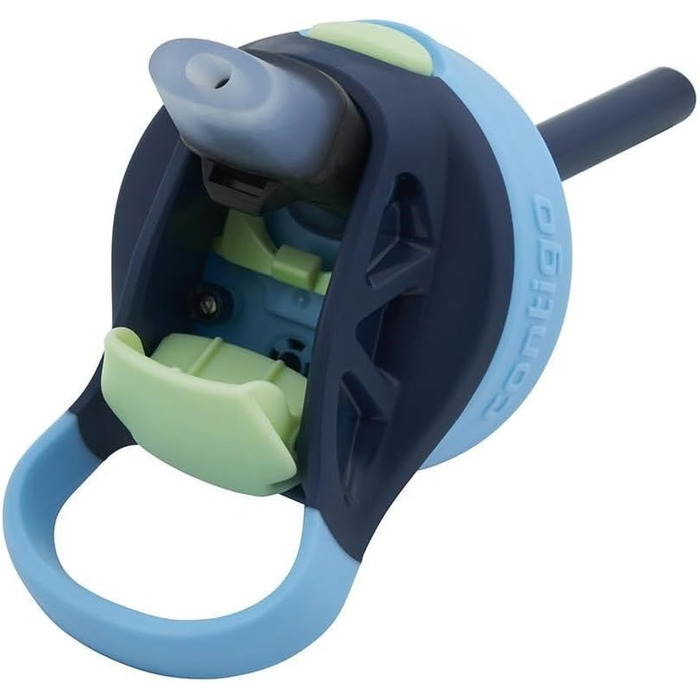 Дитяча пляшка для води Contigo Easy Clean Autospout із трубочкою, 420 мл, синя, пластикова, без BPA, 100% герметична, легке очищення, для школи, садка та спорту