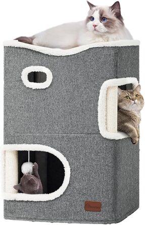 Будиночок для котів YITAHOME, котяче ліжко, тунель, когтеточка, меблі для котів, затишна печера, сіра