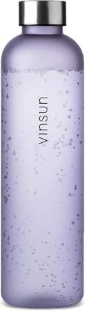 Спортивна пляшка для води VINSUN 1000 мл, тритан, без BPA, для газованої води, герметична, легка, для спорту, школи, офісу, велосипеда, фіолетова