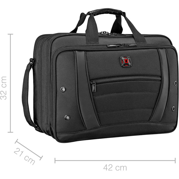 Сумка для ноутбука WENGER Synergy 17'' 19 л, чорна, органайзер, ділова для жінок і чоловіків