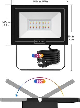 Світлодіодний прожектор MEIKEE 25W RGB з пультом, 30 режимів, 10 кольорів, пам'ять, IP66, 6 рівнів яскравості, для вечірок, бару, будинку, Хелловін, 2 шт.