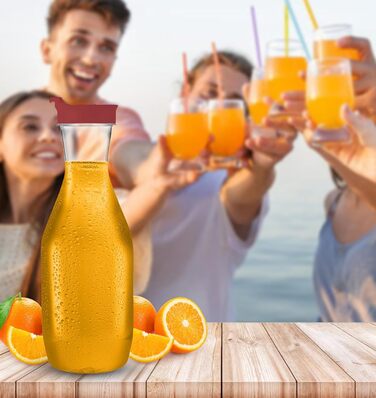 Пластикова глечик Party Bargains з червоною кришкою, прозорий, 12 шт, преміум-якість, міцний пластиковий графин для холодного чаю, напоїв, соків, бару