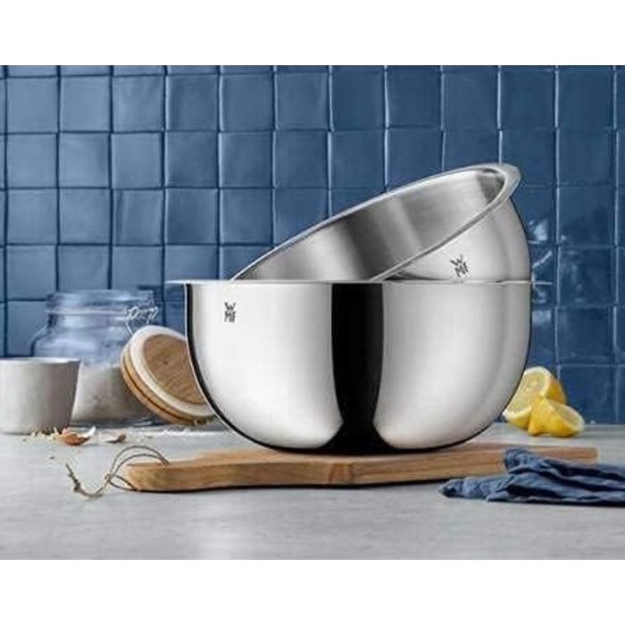 Набір кухонних мисок WMF Function Bowls, 2 шт, 22 і 24 см, з нержавіючої сталі Cromargan, багатофункціональні: для змішування, салату, сервірування, штабельовані