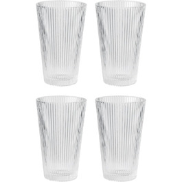 Склянки Stelton Pilastro 350 мл — рифлені, скло, набір 4 шт, для гарячих та холодних напоїв, підходять для посудомийки, штабельовані