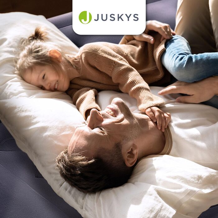 Самонадувний матрац Juskys 150x200 см для двох із вбудованим насосом, водонепроникний, для гостей і кемпінгу