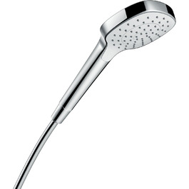 Душова лійка hansgrohe Croma Select E EcoSmart 9 л/хв, 3 режими, квадратна 110x110 мм, антикальк, біла/хром