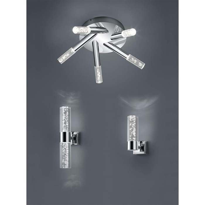 Світильник для ванної Trio Leuchten Bolsa LED, 3.2 Вт, хром, прозорий акрил з бульбашками
