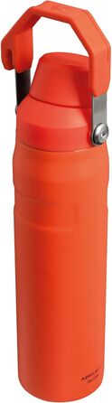 Термос-пляшка Stanley Iceflow Fast Flow 0.6 л, чорна, спортивна, з нейлону, зручний клапан, тримає холод 10 годин, без BPA, не протікає, для спорту та подорожей, можна мити в посудомийці