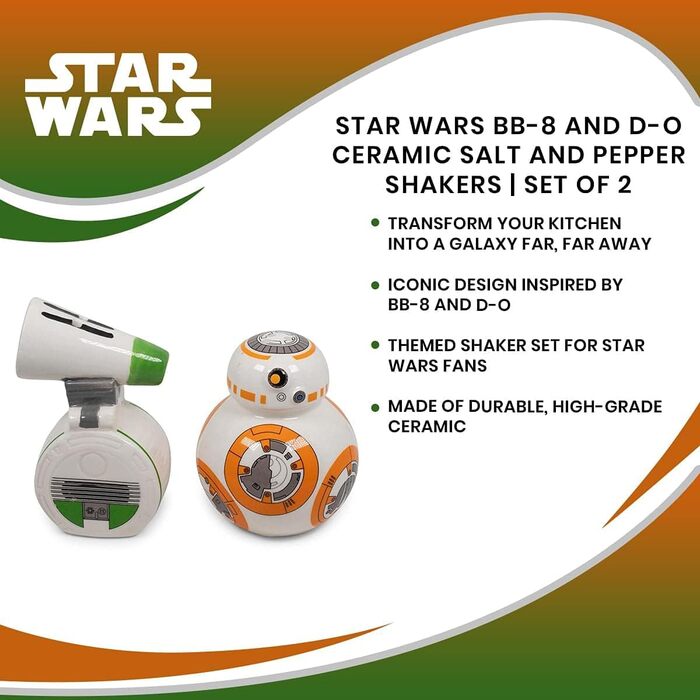 Керамічні сільничка і перечниця Star Wars BB-8 та D-O, набір 2 шт.
