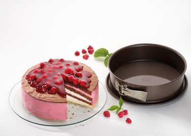 Форма для випікання Dr. Oetker Back-Edition, кругла 24 см, сталевий корпус з антипригарним покриттям та емальованим дном, для тортів і пирогів, коричнева
