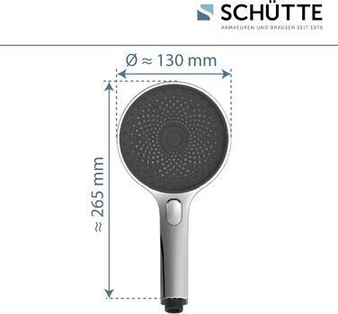 Душова лійка SCHÜTTE SAMOA RAIN з технологією м'якого струменя, 3 режими, 300 форсунок, антикальк, біла (хром)