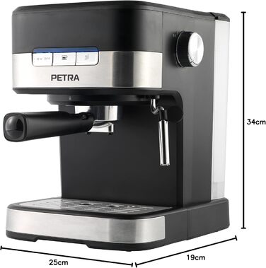 Кавоварка Petra Barista Pro 1,5 л, ріжкова з капучинатором, для еспресо і капучино, 15 бар, 850 Вт