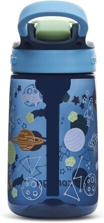 Дитяча пляшка для води Contigo Easy Clean Autospout із трубочкою, 420 мл, синя, пластикова, без BPA, 100% герметична, легке очищення, для школи, садка та спорту