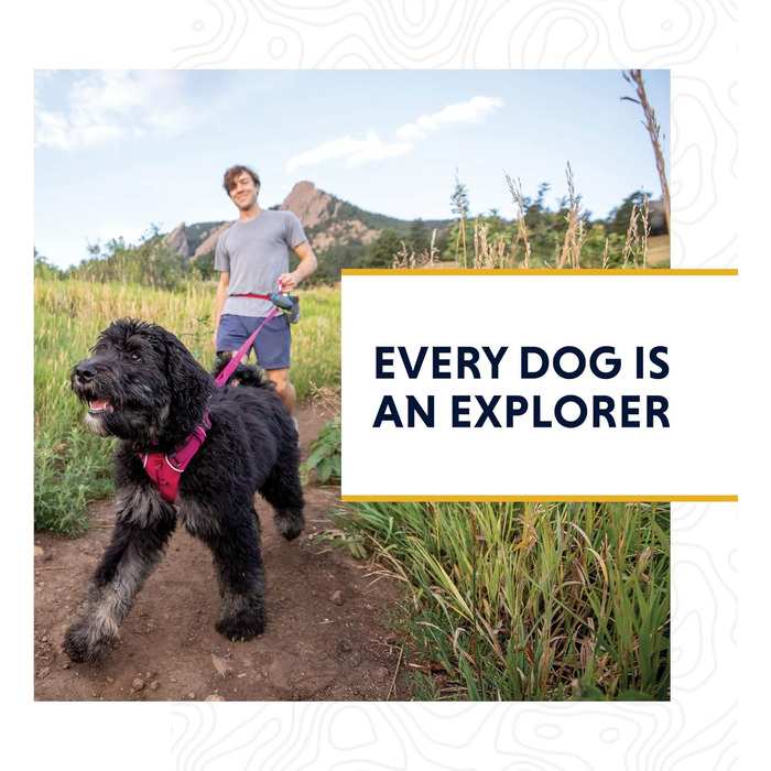 RUFFWEAR Knot-a-Leash — світловідбивний повідок для собак із мотузки, карабін, 1,5 м, 7 мм, чорний обсидіан, розмір S, рожевий гібіскус