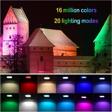 Розумний RGB LED прожектор ChangM 30W, 4 шт, Bluetooth керування, IP66, водонепроникний, для вулиці, саду, 16 млн кольорів
