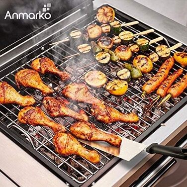 Ексклюзивний набір лопаток для гриля з нержавіючої сталі – BBQ набір преміум-якості для бургерів і стейків, лопатка та перевертка для смаження, для дому й вулиці